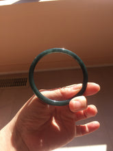 Load image into Gallery viewer, 62mm Certified Type A 100% Natural dark green gray black slim round cut Guatemala Jadeite bangle AJ150-0682
