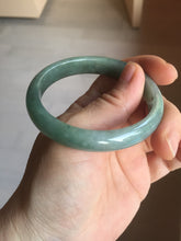 Load image into Gallery viewer, 54.5mm certified Type A 100% Natural dark green gary(油青) oval Jadeite Jade bangle PB206-3357

