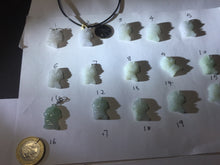 Load image into Gallery viewer, 100% natural type A icy watery light green white purple jadeite little alien hero pendant PF74
