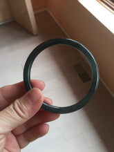 Load image into Gallery viewer, 60mm Certified Type A 100% Natural dark blue/gray/black(WuJi) Guatemala slim round cut Jadeite bangle AZ147-1360
