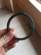 Load image into Gallery viewer, 60mm Certified Type A 100% Natural dark blue/gray/black(WuJi) Guatemala slim round cut Jadeite bangle AZ147-1360
