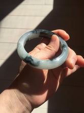 Load image into Gallery viewer, 54mm Certified Type A 100% Natural icy watery dark green/white//black Jadeite Jade bangle BM7-8579

