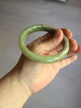 Load image into Gallery viewer, 58.4mm certified Type A 100% Natural yellow/brown flying dandelions nephrite Jade bangle HF80-0469
