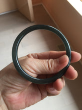 Load image into Gallery viewer, 60mm Certified Type A 100% Natural dark blue/gray/black(WuJi) Guatemala slim round cut Jadeite bangle AZ147-1360
