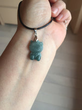 Load image into Gallery viewer, Type A 100% Natural dark green blue gray Guatemala jadeite jade cat kitty pendant PC143 Add one item
