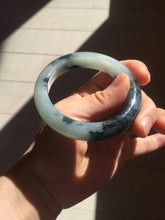 Load image into Gallery viewer, 54mm Certified Type A 100% Natural icy watery dark green/white//black Jadeite Jade bangle BM7-8579
