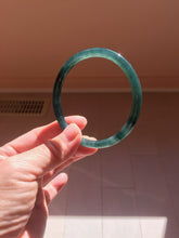 Load image into Gallery viewer, 58mm Certified Type A 100% Natural dark green/blue/gray/black slim Guatemala Jadeite bangle AJ149-1350
