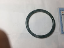 Load image into Gallery viewer, 55.7mm Certified Type A 100% Natural dark green/blue/gray Guatemala slim round cut Jadeite bangle PH1-2337
