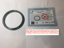 Load image into Gallery viewer, 55.7mm Certified Type A 100% Natural dark green/blue/gray Guatemala slim round cut Jadeite bangle PH1-2337
