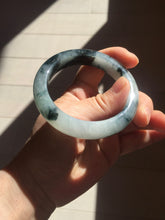 Load image into Gallery viewer, 54mm Certified Type A 100% Natural icy watery dark green/white//black Jadeite Jade bangle BM7-8579
