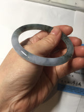 Load image into Gallery viewer, 55.3mm Certified Type A 100% Natural dark green/purple/gray round cut Jadeite bangle AA128-6937
