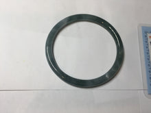 Load image into Gallery viewer, 55.7mm Certified Type A 100% Natural dark green/blue/gray Guatemala slim round cut Jadeite bangle PH1-2337
