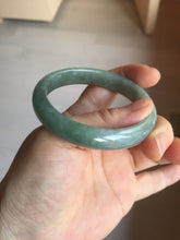 Load image into Gallery viewer, 54.5mm certified Type A 100% Natural dark green gary(油青) oval Jadeite Jade bangle PB206-3357
