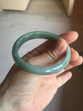 Load image into Gallery viewer, 54.5mm certified Type A 100% Natural dark green gary(油青) oval Jadeite Jade bangle PB206-3357
