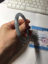 Load image into Gallery viewer, 55.3mm Certified Type A 100% Natural dark green/purple/gray round cut Jadeite bangle AA128-6937
