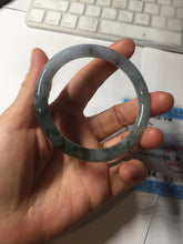 Load image into Gallery viewer, 55.3mm Certified Type A 100% Natural dark green/purple/gray round cut Jadeite bangle AA128-6937
