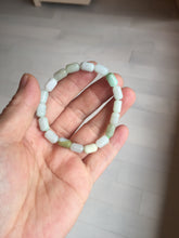 Load image into Gallery viewer, 9.9-10.5mm size 52-54mm 100% natural type A light green jadeite jade beads bracelet PC54
