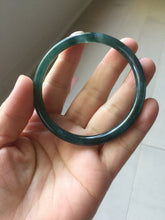 Load image into Gallery viewer, 58mm Certified Type A 100% Natural dark green/blue/gray/black slim Guatemala Jadeite bangle AJ149-1350
