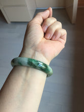Load image into Gallery viewer, 50.4mm Certified 100% natural Type A sunny green dark green/gray/black oval jadeite jade bangle PD133-6294
