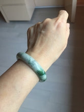 Load image into Gallery viewer, 50.4mm Certified 100% natural Type A sunny green dark green/gray/black oval jadeite jade bangle PD133-6294
