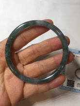 Load image into Gallery viewer, 55.7mm Certified Type A 100% Natural dark green/blue/gray Guatemala slim round cut Jadeite bangle PH1-2337
