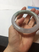 Load image into Gallery viewer, 60.1mm Certified Type A 100% Natural icy watery green/purple chubby Jadeite Jade bangle E145-9530
