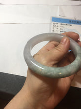 Load image into Gallery viewer, 60.1mm Certified Type A 100% Natural icy watery green/purple chubby Jadeite Jade bangle E145-9530

