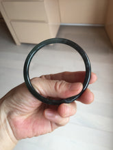 Load image into Gallery viewer, 58.8mm Certified Type A 100% Natural Half Black (乌鸡) / Half Watery Blue (蓝水)/gray Guatemala Jadeite Jade Bangle AZ146-1345
