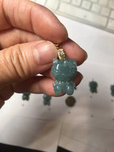 Load image into Gallery viewer, Type A 100% Natural dark green blue gray Guatemala jadeite jade cat kitty pendant PC143 Add one item
