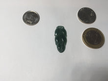 Load image into Gallery viewer, 100% natural type A icy watery dark green blue gray black Guatemala jadeite leaf pendant BP184-6
