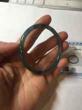 Load image into Gallery viewer, 54mm Certified Type A 100% Natural dark green/blue/gray with Guatemala slim round cut Jadeite bangle PH2-2348
