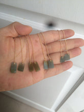 Load image into Gallery viewer, 100% Natural icy watery deep sea blue/green/gray safe and sound dangling Guatemala jadeite Jade earring Q125
