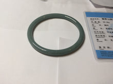 Load image into Gallery viewer, 61mm Certified Type A 100% Natural Light Blue Green Gray Ru Kiln Sky Celadon Blue (汝窑天青蓝) Guatemala Jadeite Jade Slim Round Bangle AZ166-0274
