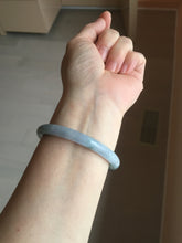 Load image into Gallery viewer, 55.3mm Certified Type A 100% Natural dark green/purple/gray round cut Jadeite bangle AA128-6937
