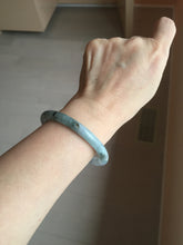 Load image into Gallery viewer, 55.3mm Certified Type A 100% Natural dark green/purple/gray round cut Jadeite bangle AA128-6937
