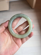 Load image into Gallery viewer, 53.3mm 100% Natural Certified black/yellow/gray Sesame Paste (芝麻糊青花) chubby round cut nephrite bangle HN227
