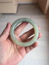 Load image into Gallery viewer, 53.3mm 100% Natural Certified black/yellow/gray Sesame Paste (芝麻糊青花) chubby round cut nephrite bangle HN227
