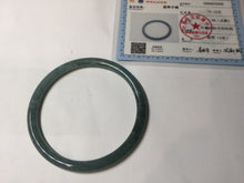 Load image into Gallery viewer, 60mm Certified Type A 100% Natural dark green/blue/gray with Guatemala slim round cut Jadeite bangle PH4-2333
