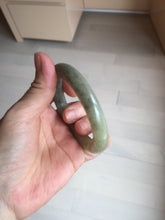 Load image into Gallery viewer, 53.3mm 100% Natural Certified black/yellow/gray Sesame Paste (芝麻糊青花) chubby round cut nephrite bangle HN227

