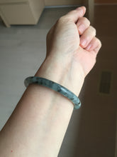 Load image into Gallery viewer, 55.3mm Certified Type A 100% Natural dark green/purple/gray round cut Jadeite bangle AA128-6937
