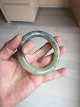 Load image into Gallery viewer, 53.3mm 100% Natural Certified black/yellow/gray Sesame Paste (芝麻糊青花) chubby round cut nephrite bangle HN227
