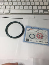 Load image into Gallery viewer, 58mm Certified Type A 100% Natural dark green/blue/gray/black slim Guatemala Jadeite bangle AJ149-1350
