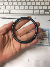 Load image into Gallery viewer, 58mm Certified Type A 100% Natural dark green/blue/gray/black slim Guatemala Jadeite bangle AJ149-1350
