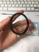 Load image into Gallery viewer, 58mm Certified Type A 100% Natural dark green/blue/gray/black slim Guatemala Jadeite bangle AJ149-1350
