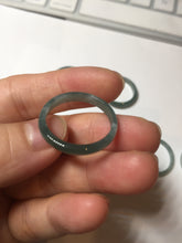 Load image into Gallery viewer, 19.4mm size 9 1/2 100% natural type A icy watery green/blue slim style Guatemala jadeite jade band ring group  BP70
