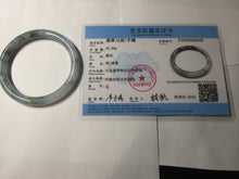 Load image into Gallery viewer, 56.3mm Certified Type A 100% Natural dark green/purple/gray round cut Jadeite bangle AA129-6929
