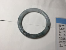 Load image into Gallery viewer, 56.3mm Certified Type A 100% Natural dark green/purple/gray round cut Jadeite bangle AA129-6929
