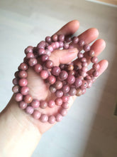 Load image into Gallery viewer, 8-8.3mm 100% natural pink rose stone (Rhodonite) bracelet XY65
