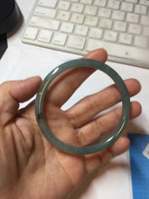 Load image into Gallery viewer, 58.8mm Certified Type A 100% Natural dark green/blue/gray with Guatemala slim round cut Jadeite bangle PE70-1478
