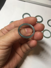 Load image into Gallery viewer, 19.4mm size 9 1/2 100% natural type A icy watery green/blue slim style Guatemala jadeite jade band ring group  BP70

